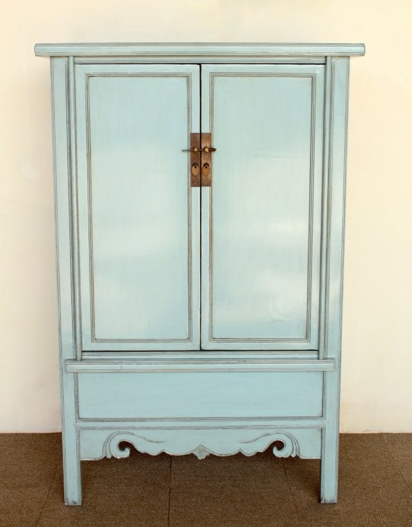 Tall Blue Grey 2 Door Cabinet
